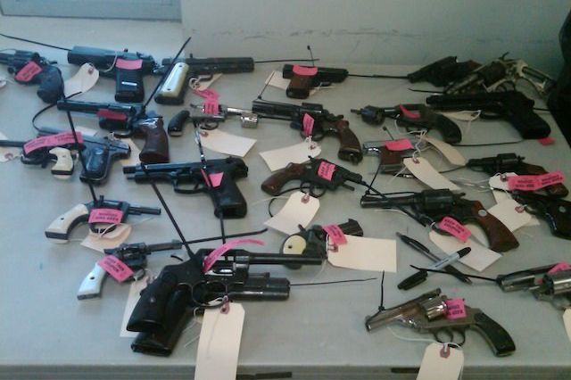 Guns obtained by the NYPD after a recent buyback in Queens